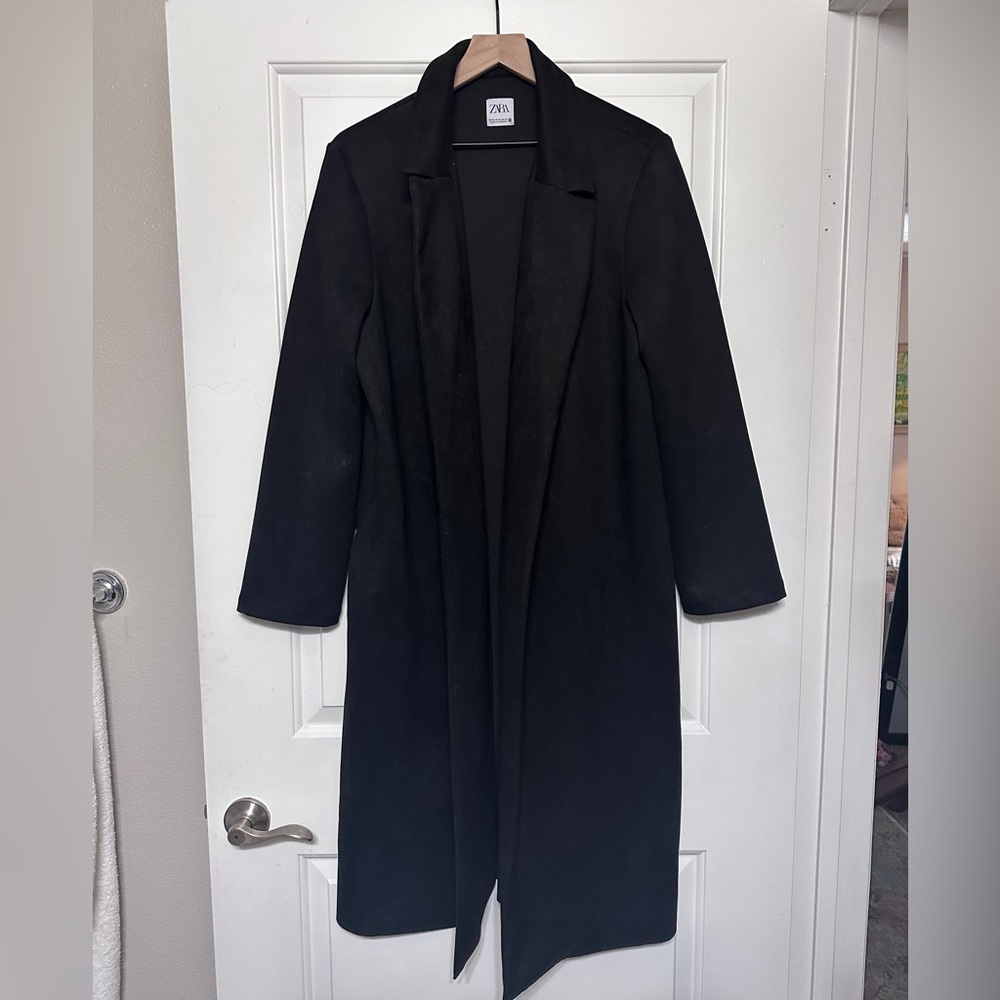 Zara faux suede black jacket size XL